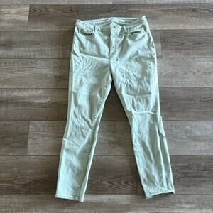 7 For All Mankind Jeans Womens 32 Mint Green High Waist Ankle Gwenevere Skinny